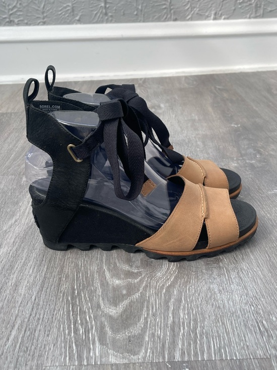 Sorel Shoes - Sorel Joanie Wrap Wedge Leather Sandals Size 9.5